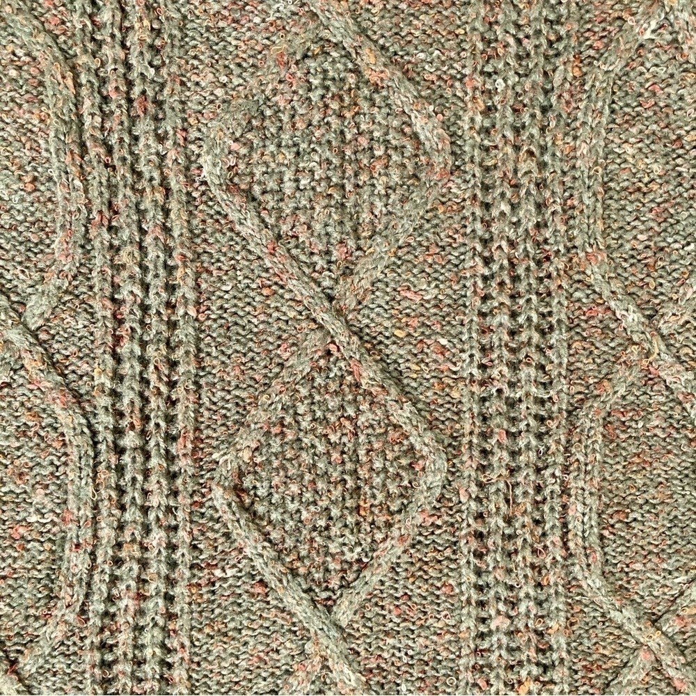 Jolt Green Orange Fall Crop Knitted Woven Pullover Sweater Size Small - Picture 3 of 9